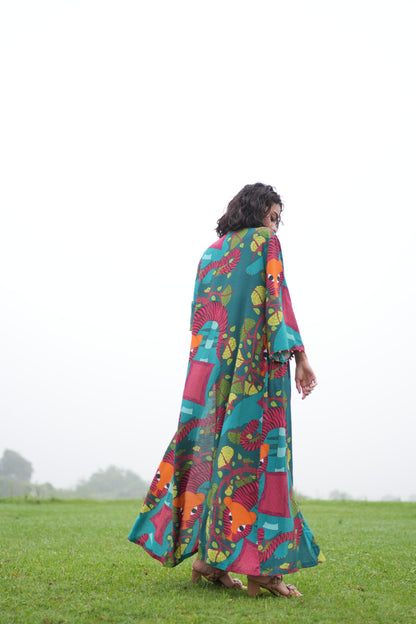 Vanraj Slip Dress with cape
