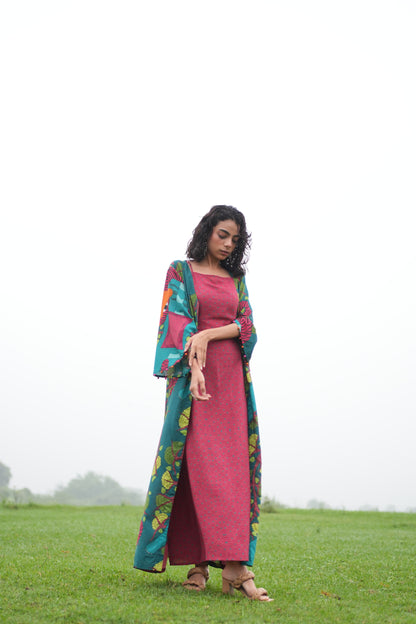 Vanraj Slip Dress with cape