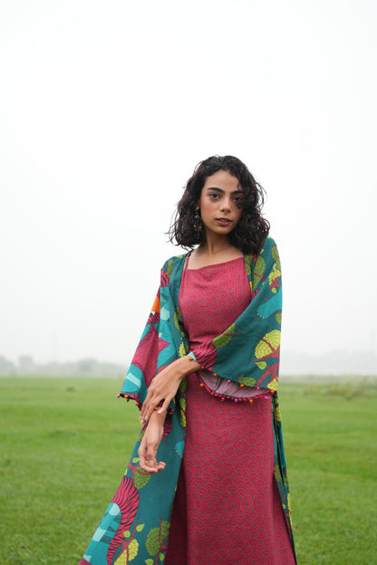 Vanraj Slip Dress with cape
