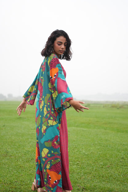 Vanraj Slip Dress with cape