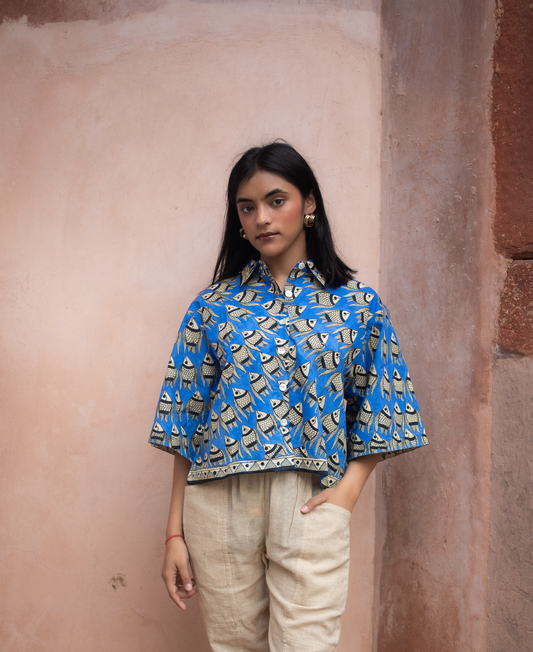 Madhubani Matsya Boxy Shirt
