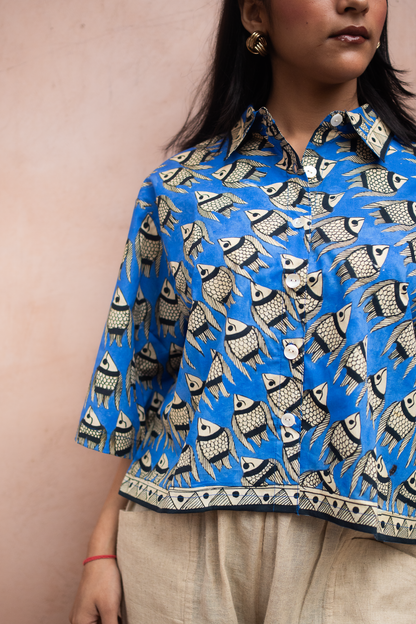Madhubani Matsya Boxy Shirt