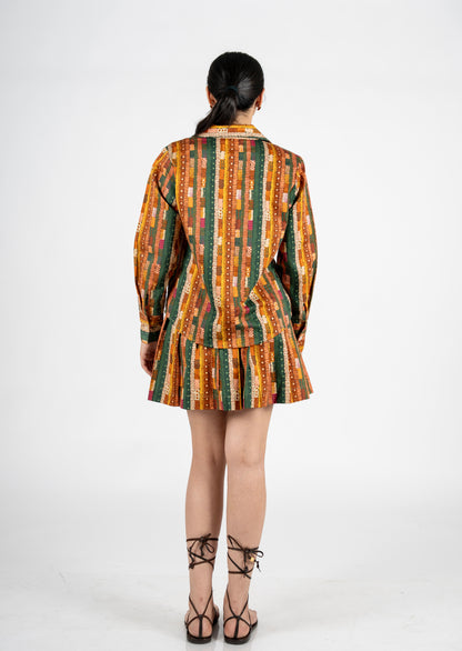 Gond abstract stripes lapel shirt