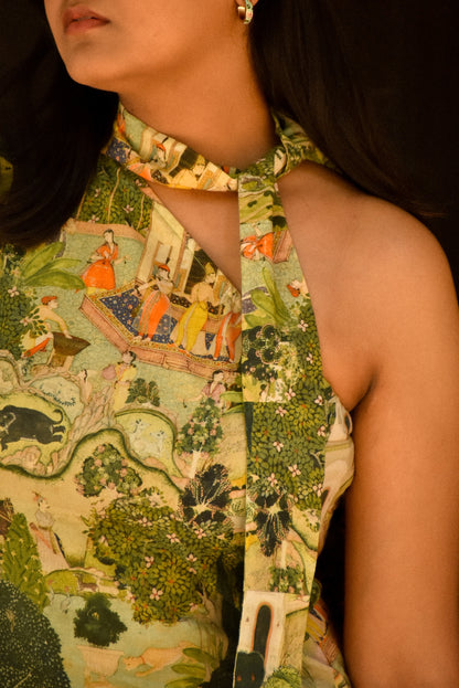Vantara Assymetric Scarf Dress
