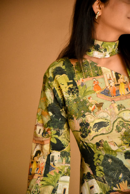 Vantara Assymetric Scarf Dress