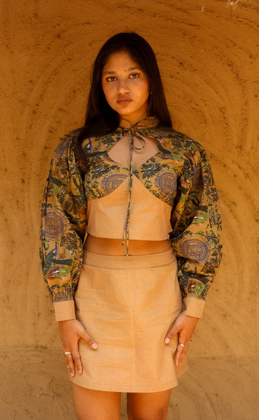 Mor Bagh Sweetheart Neck Top