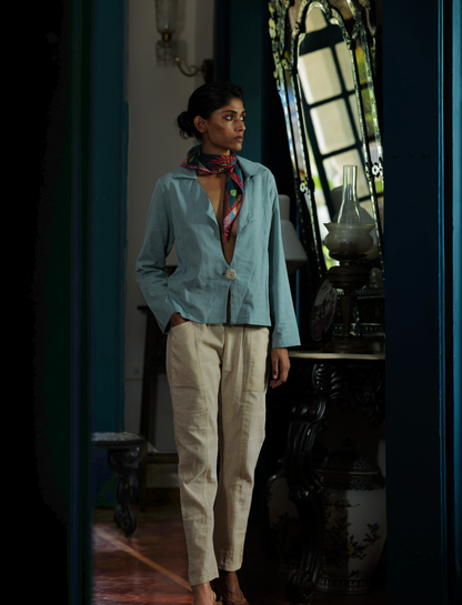 Blue Front Cut Top