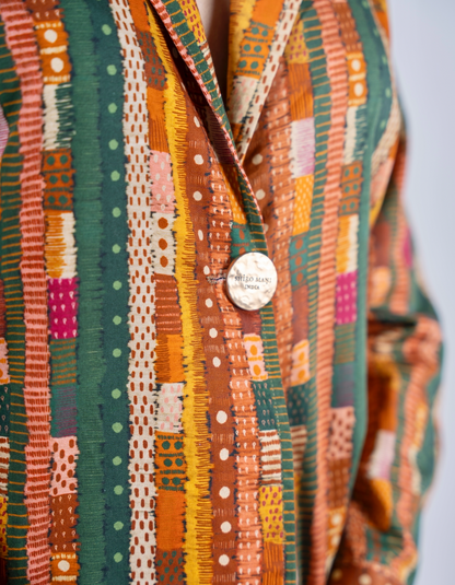 Gond abstract stripes lapel shirt