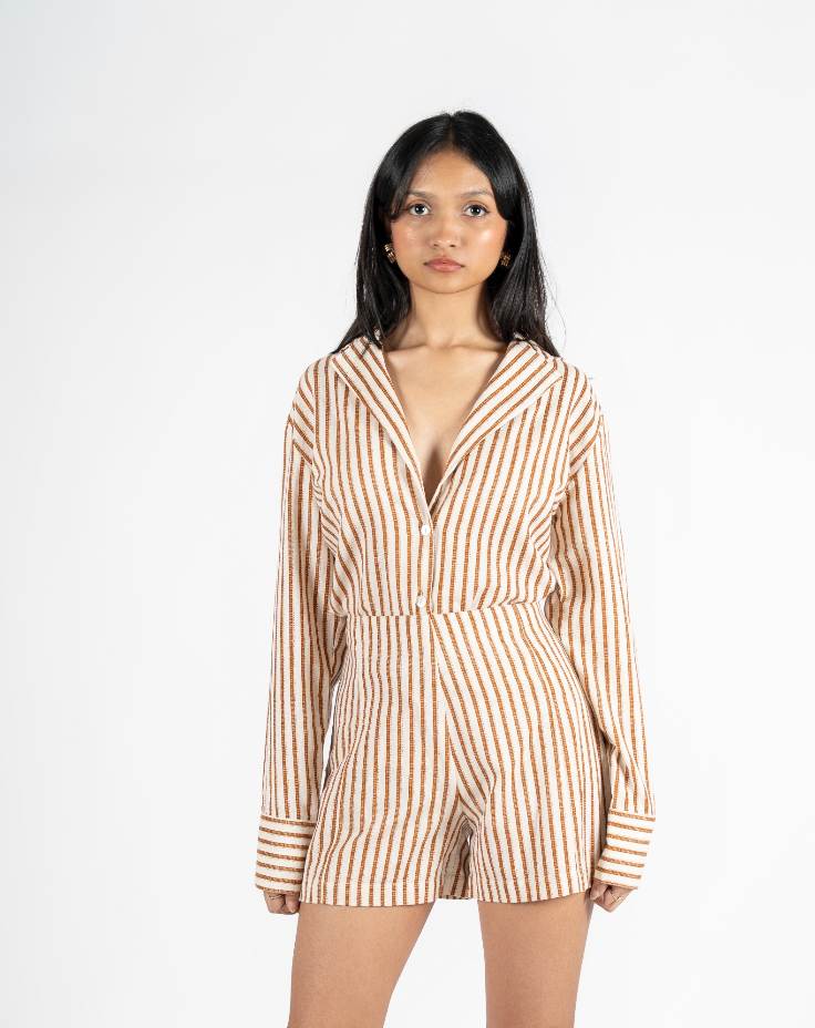 Brown Stripes Shorts