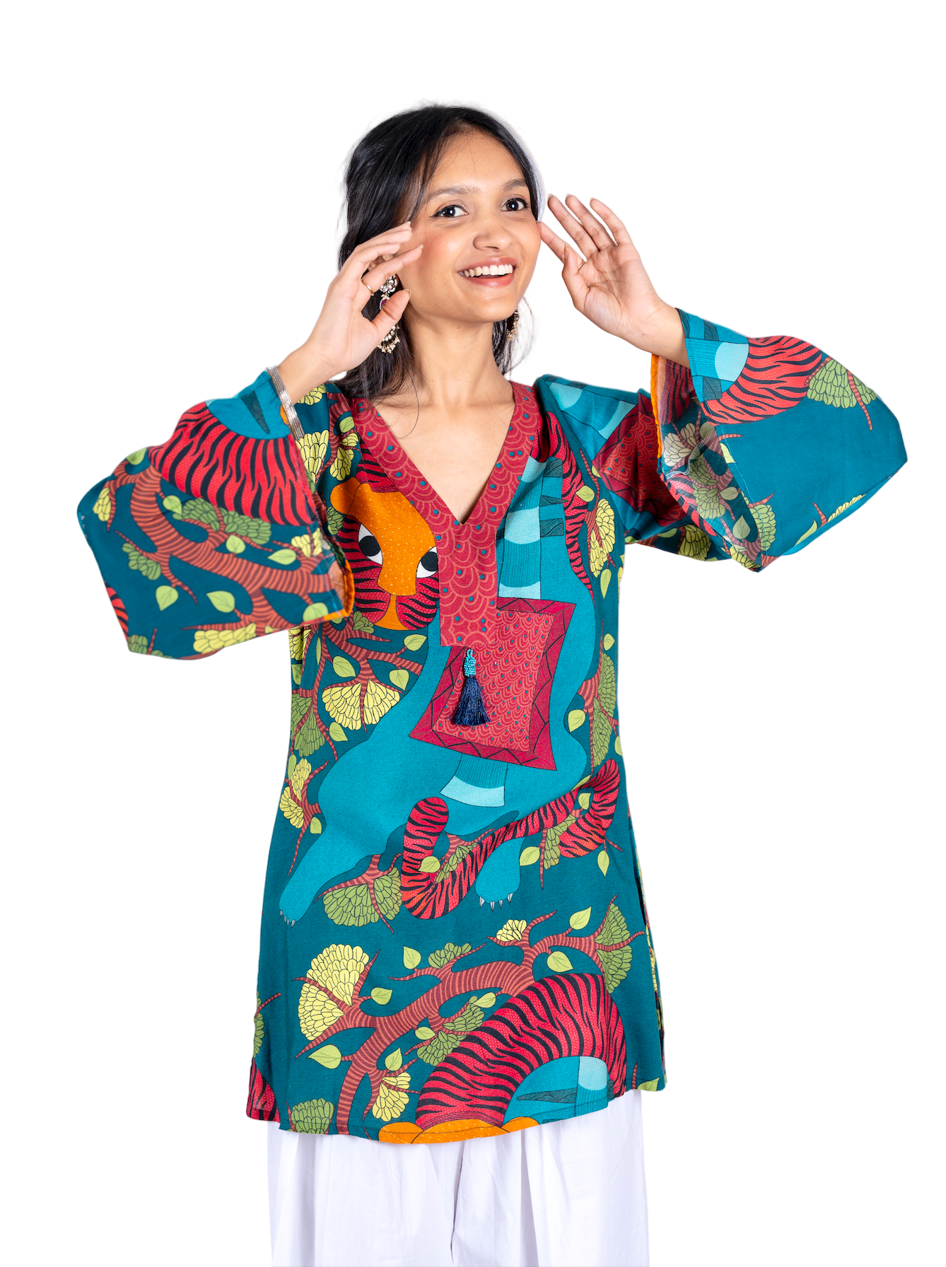 Vanraj Short Kurta with Bell Sleeves