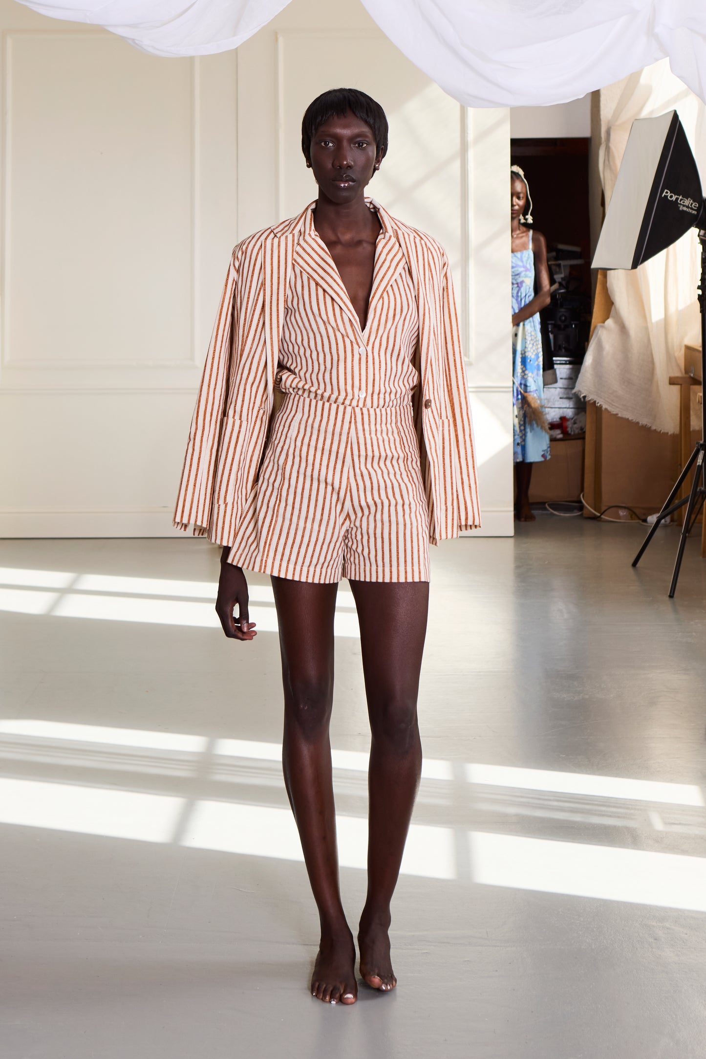 Brown Stripes Shorts