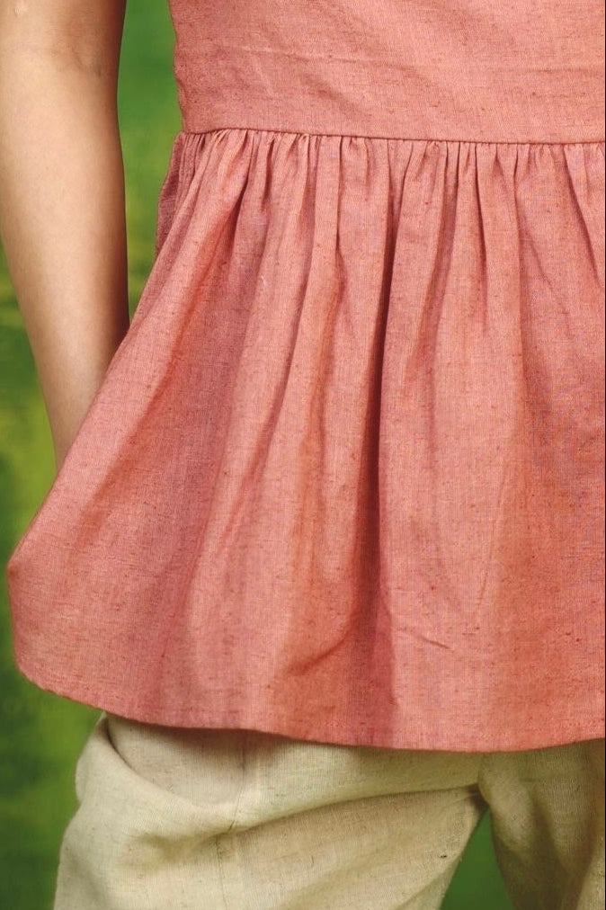Pink Backless peplum top